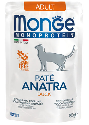 MONGE GATTO Monoprotein Patè Anatra 85g Busta MONGE GATTO Monoprotein Patè Anatra 85g Busta